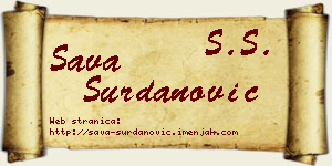 Sava Surdanović vizit kartica